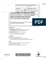 BTEC L3 Sport & Exercise Science 31813H Unit 1 Jan 2019 PDF