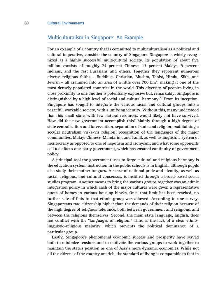 Multiculturalism in Sing PDF | PDF