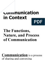Nature Process Function of Communication