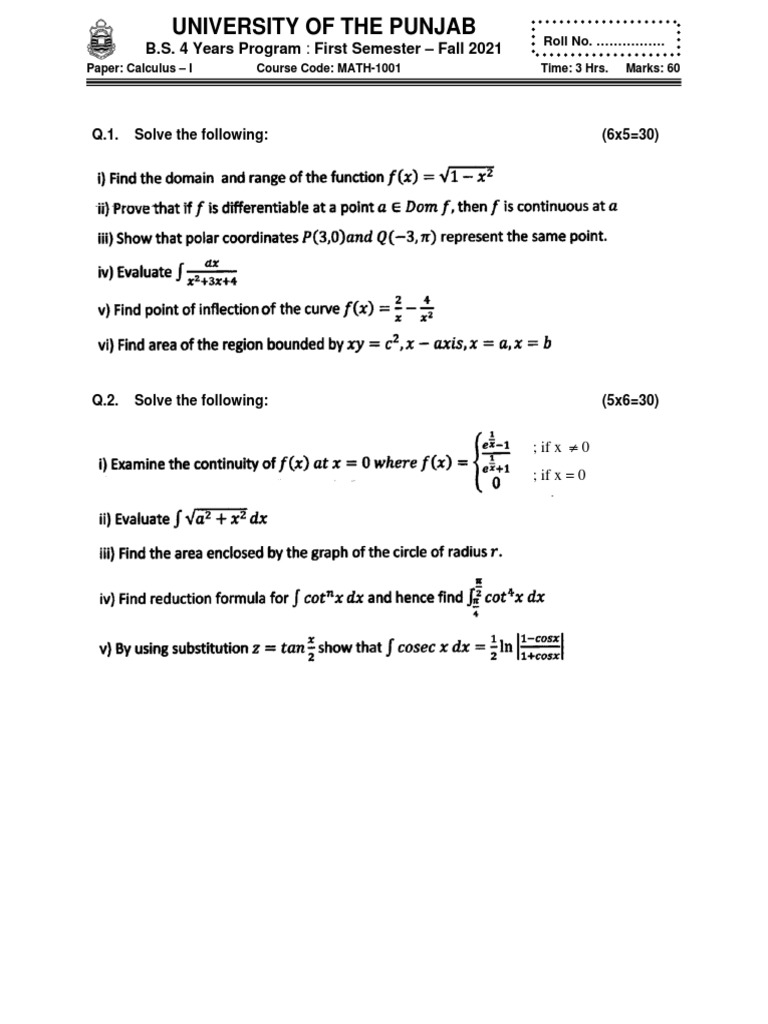 P2021 math 1001 pdf pdf