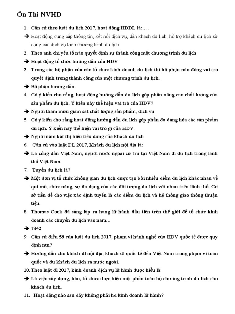 Ôn Thi NVHD | PDF