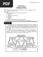 Science10 - Q4 - Week 4 The Molecules of Life PDF