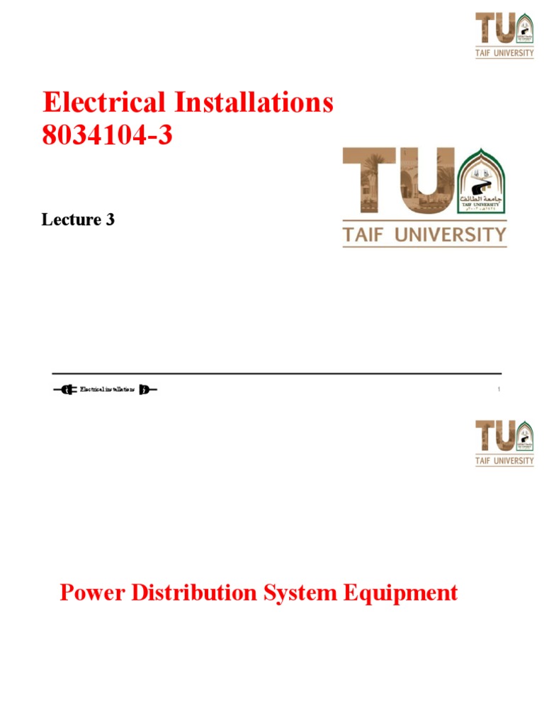 Lecture - 3 - Power Distribution System Equipment PDF | PDF