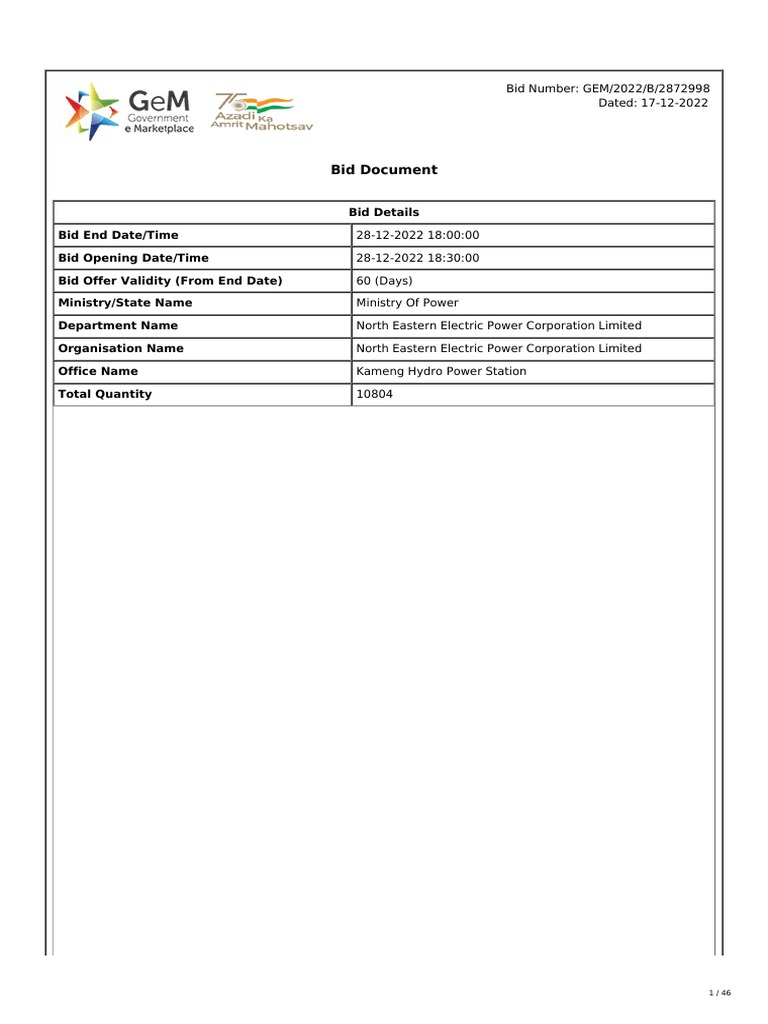 GeM Bidding 4148770 PDF | PDF