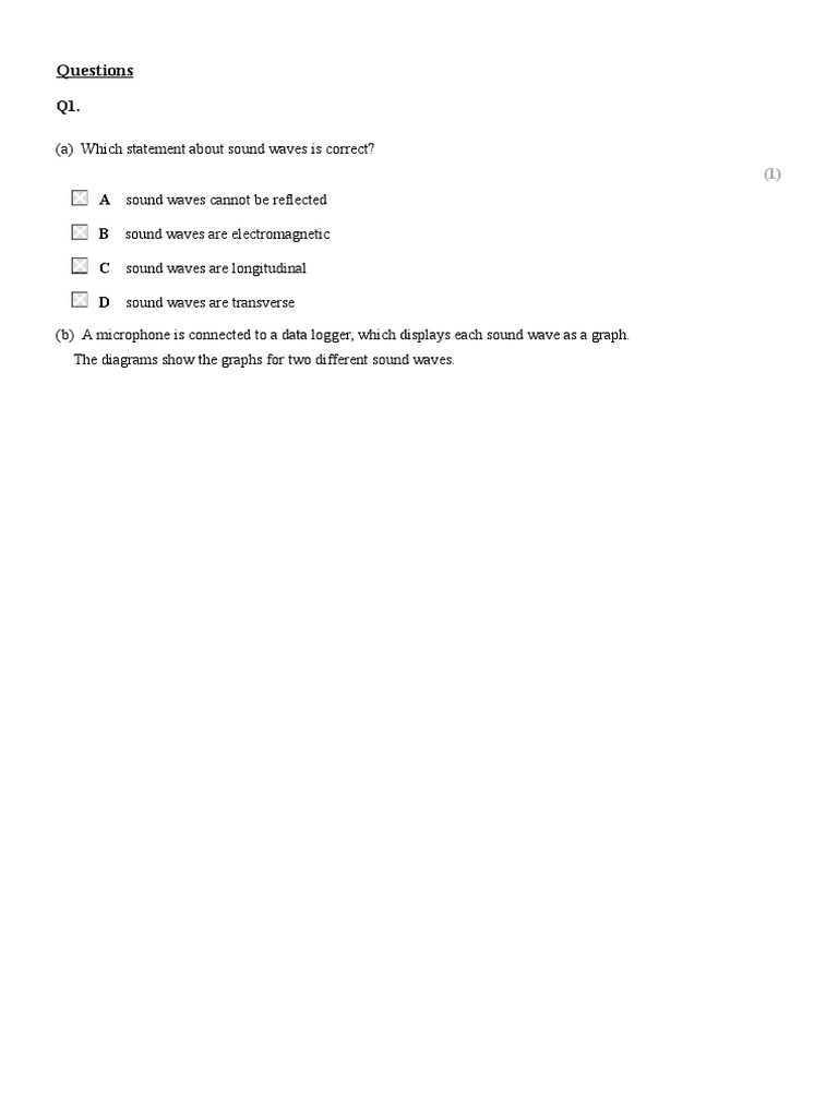 Y12 Oscilloscope Questions PDF Sound Frequency