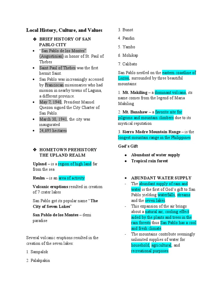 Local History - Midterm Exam - Reviewer | PDF
