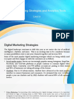 Using Marketing Strategies and Analytics Tools UNIT IV