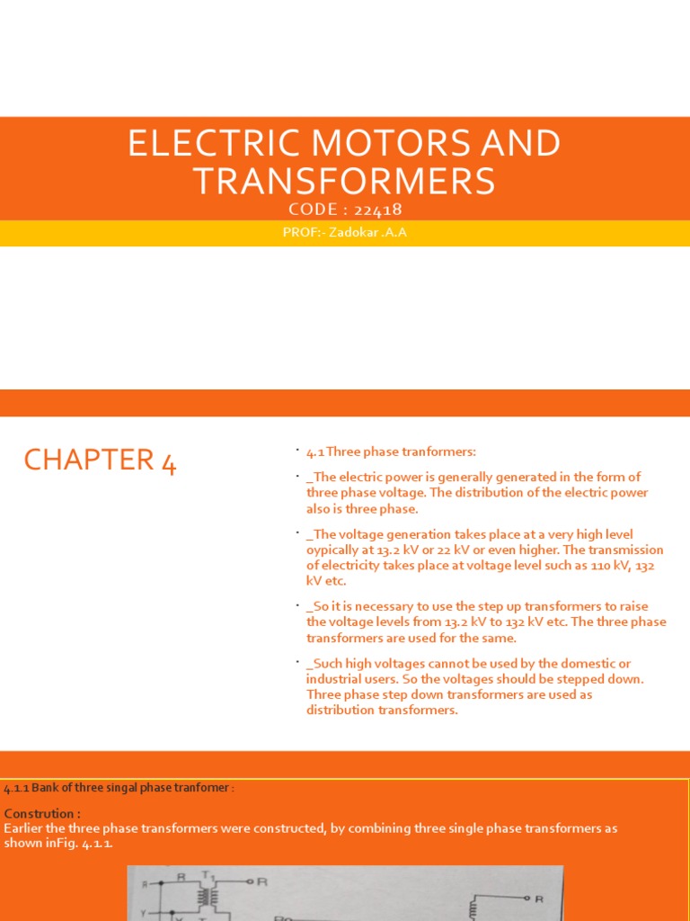 Electric motors and transformers.pptx PDF Transformer Inductor