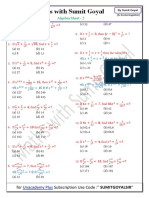 ALGEBRASheet 2unacademy PDF