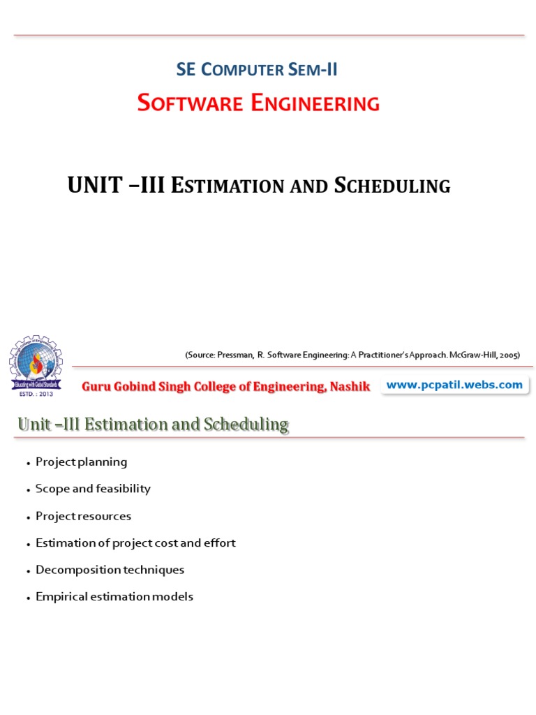 Estimation and Scheduling in Software Engineering | PDF