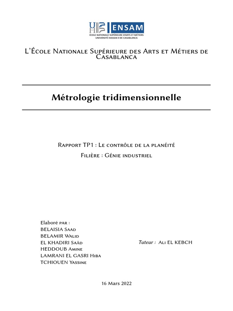 Contrôle de planéité en métrologie | PDF