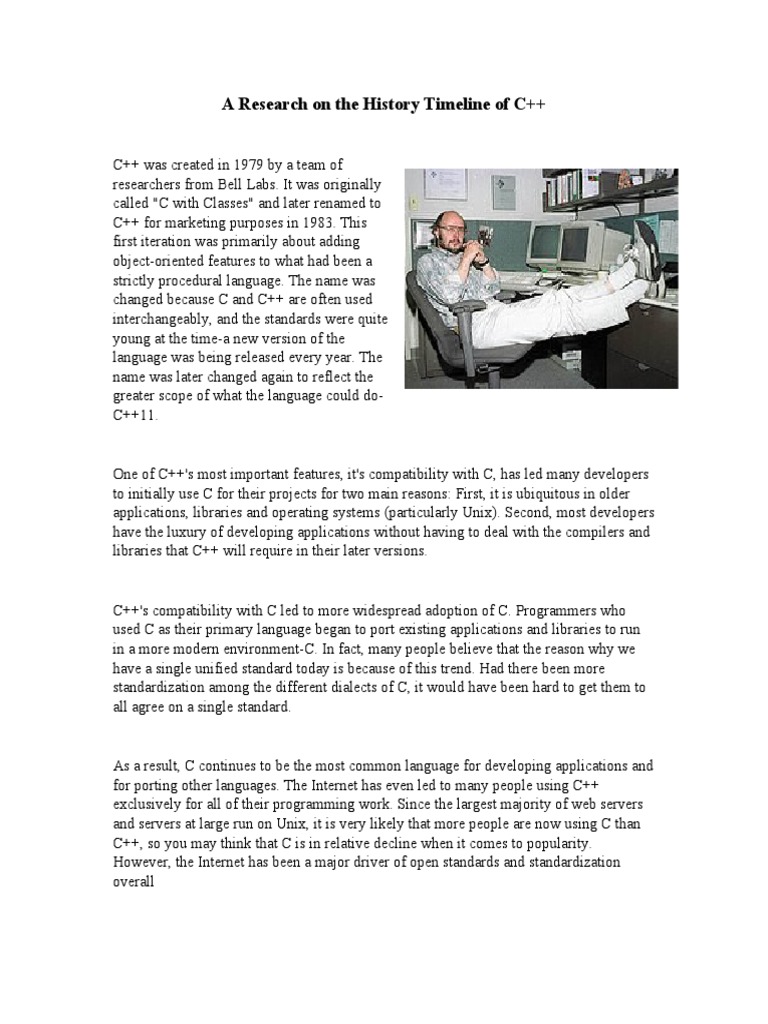 C++ Evolution Timeline and History | PDF