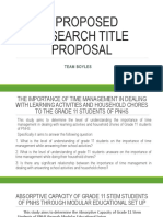 A Proposed Research Title Proposal