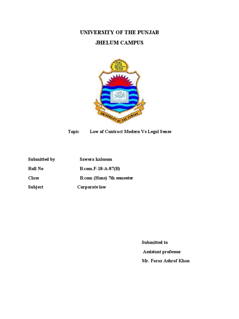 Assignment Contract Law Sir Faraz | PDF