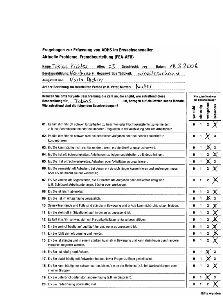 ADH Fragebogen - Zur - Erfassung - Von - ADHS - Im - Erwachsenenalter