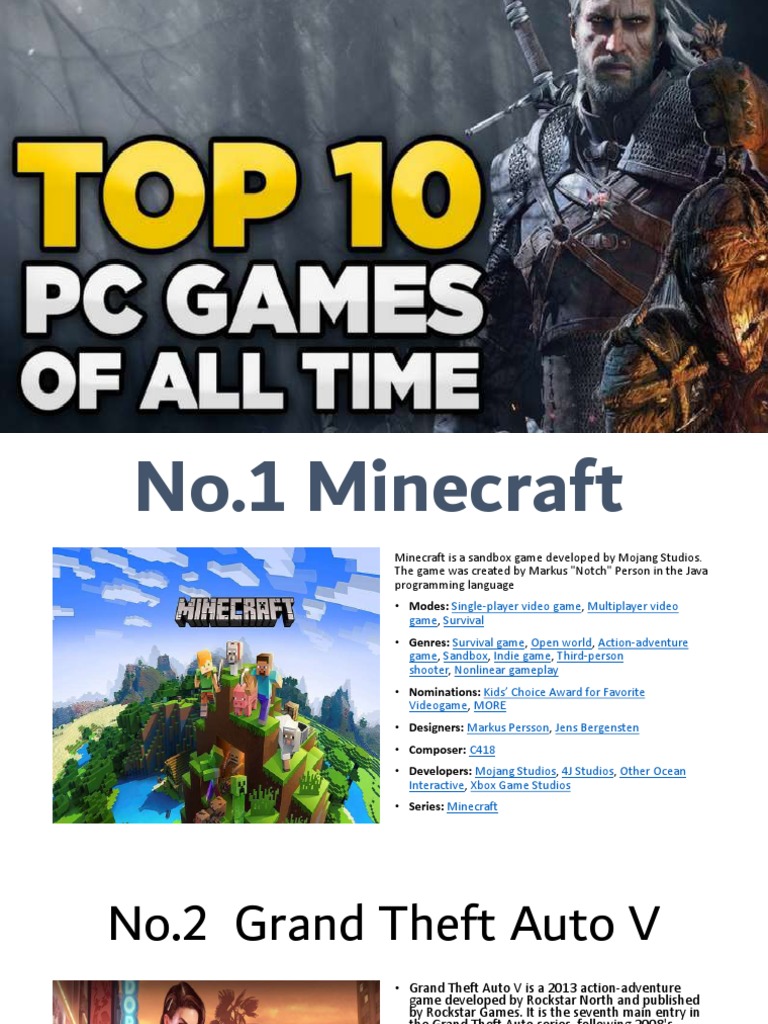 Top 10 PC Games, PDF, Minecraft
