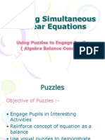 Solving Simultaneous Linear Equations-PUZZLES