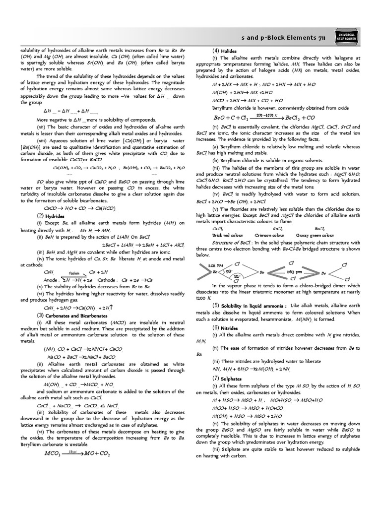 Solubility Trends of Alkaline Earth Metals | PDF