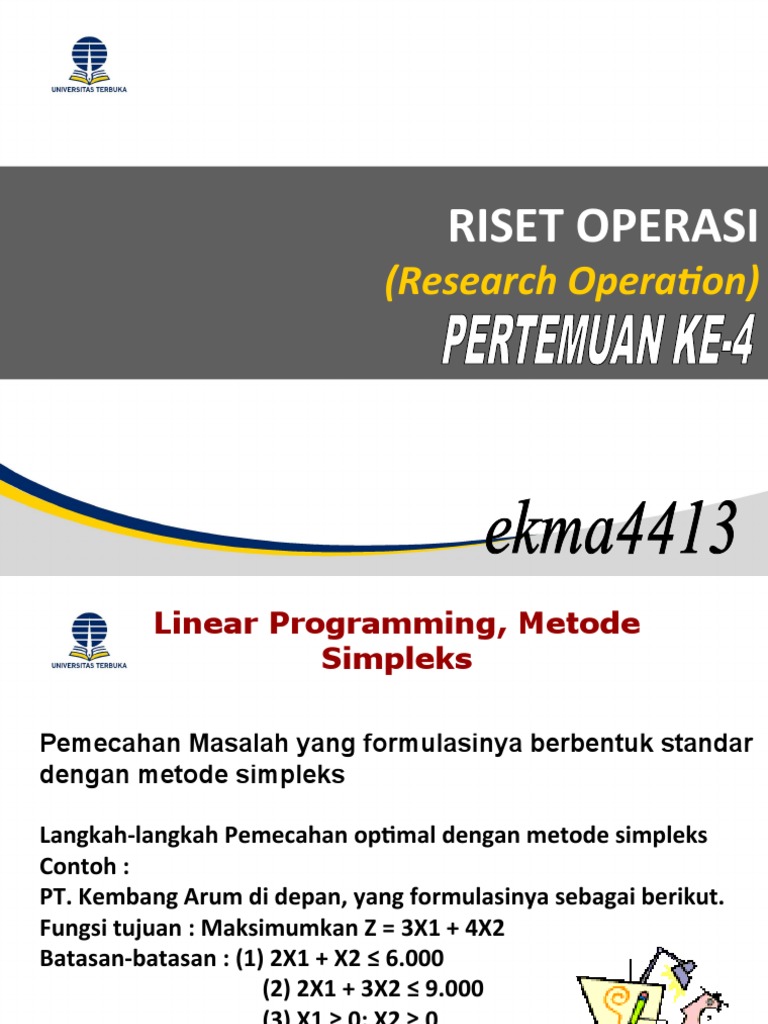 Model Pemrograman Linear untuk Produksi | PDF