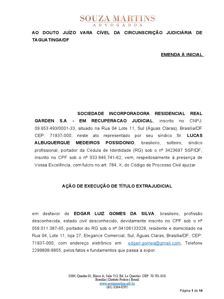 1 - Execução - Elegance Comercial X Unidade 27 | PDF