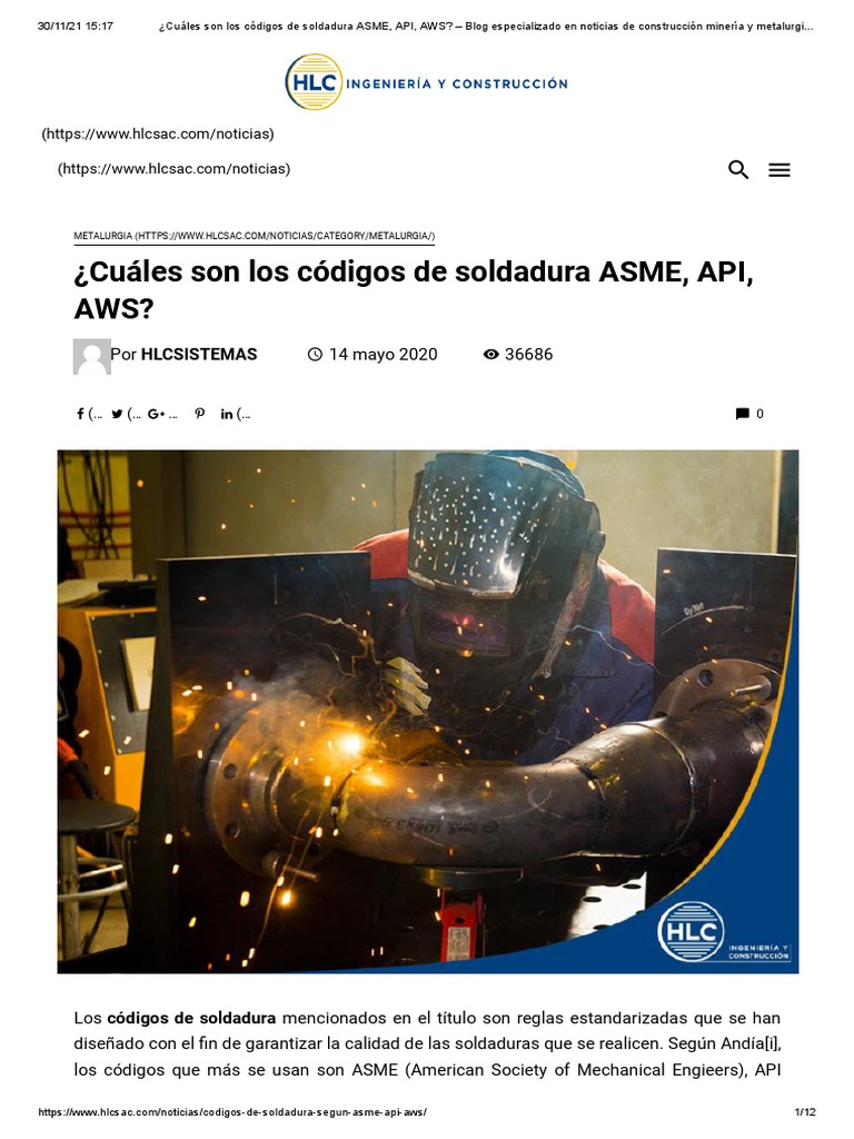 ¿Cuáles Son Los Códigos de Soldadura ASME, API, AWS - Blog ...