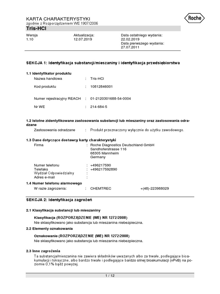 Karta Charakterystyki Tris PDF PDF