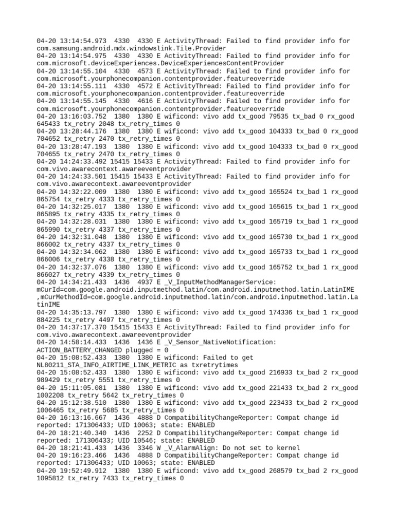 Log | PDF | Java (Programming Language) | Android (Operating System)