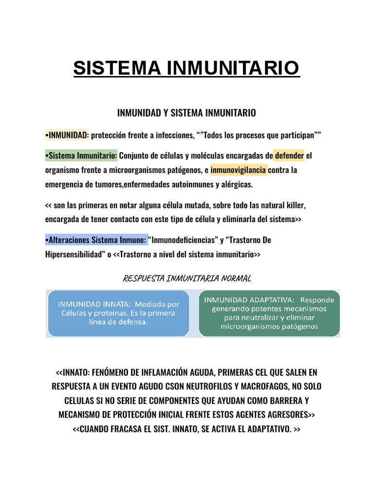 Sistema Inmunitario Pdf Sistema Inmune Linfocitos