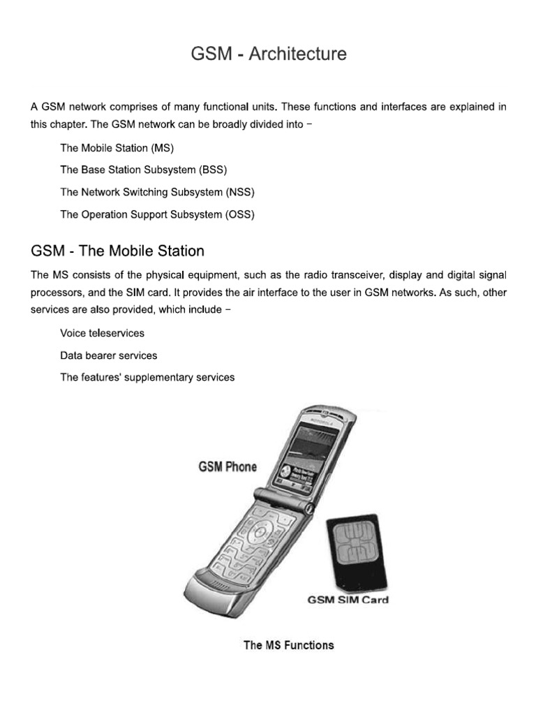 GSM Architecture 1 | PDF