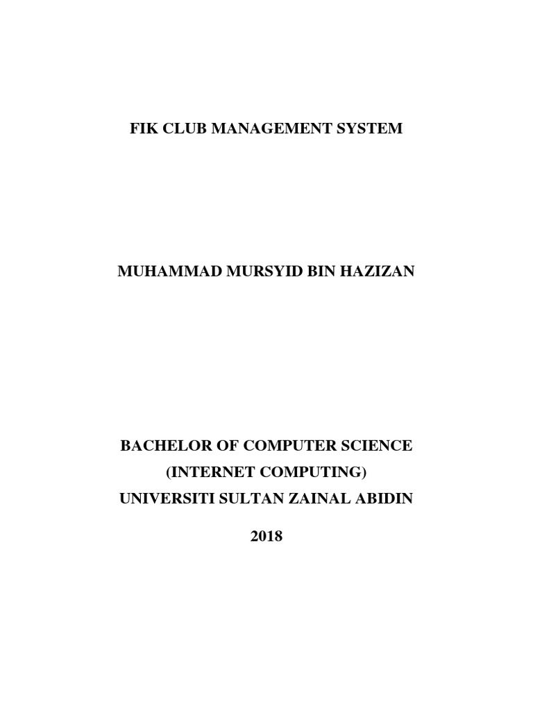 FIK Club Management System Overview | PDF