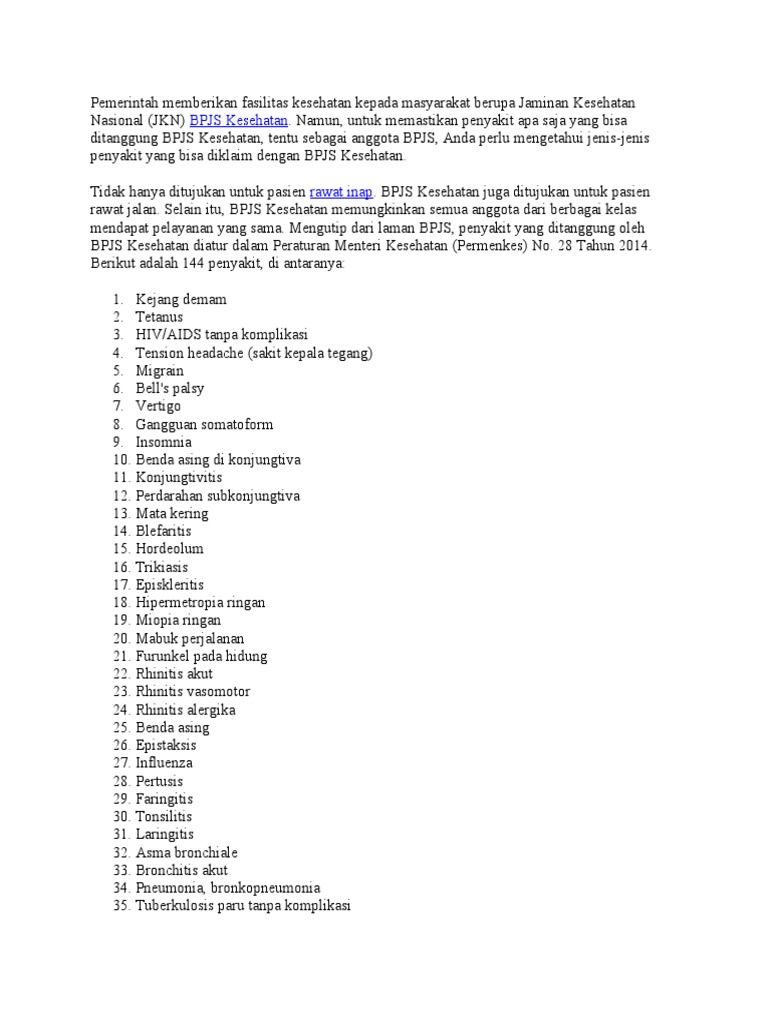 144 Penyakit Ditanggung BPJS 2022 PDF