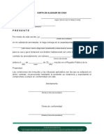 Formato Carta de Alquiler de Casa PDF