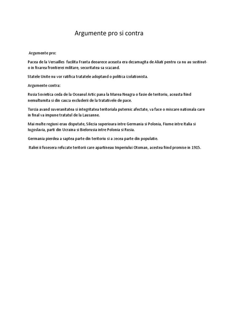 Argumente Pro Si Contra Istorie | PDF