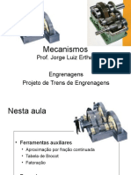 Projeto de transmissão de engrenagens com relação de 0,457