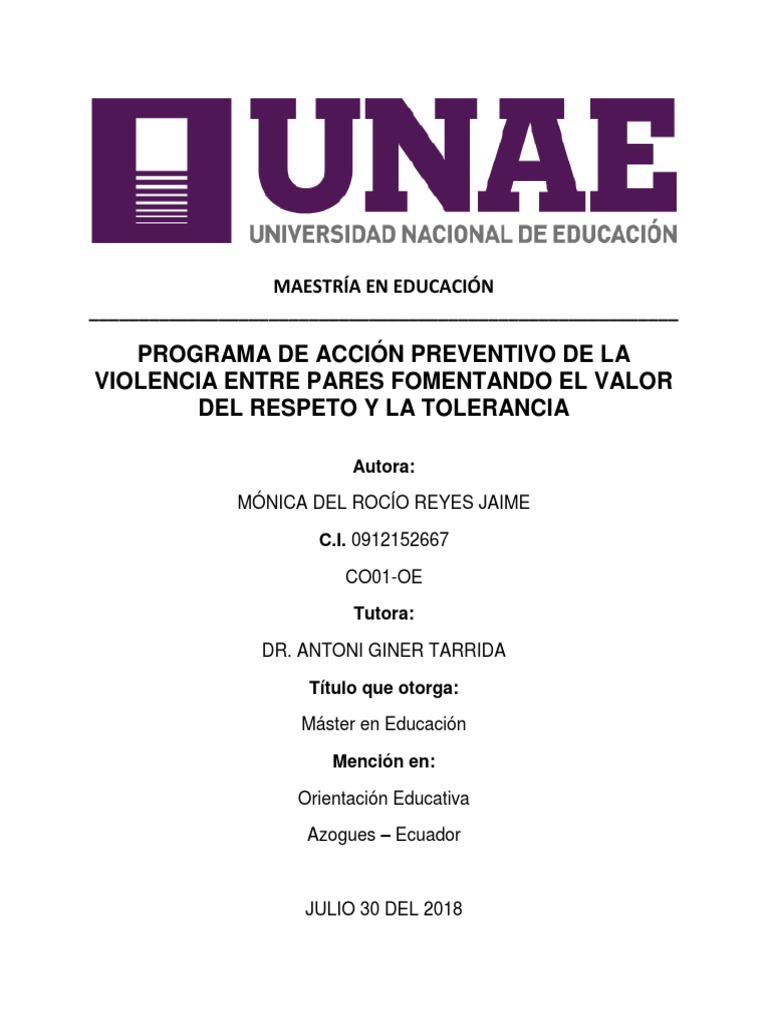 Prevención de Violencia Escolar y Valores | PDF