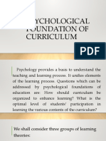 Psychological Foundation of Curriculum