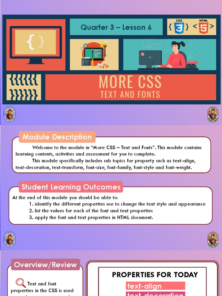 COMP 8_Q3_L6_More CSS -Text and Font.pdf | PDF