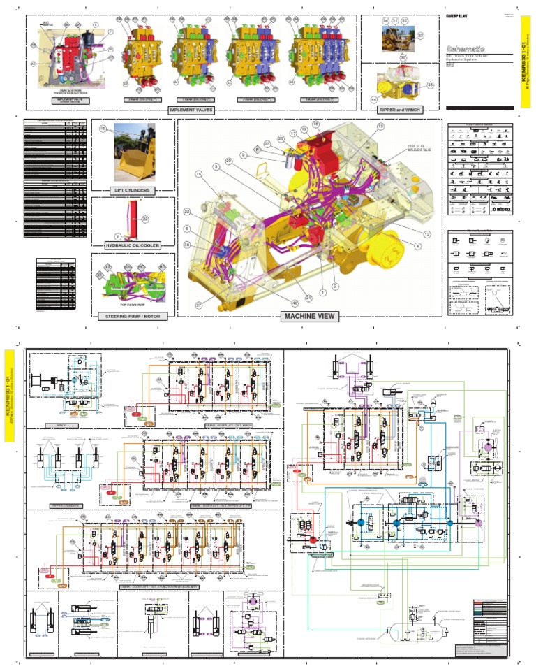 D8T Hyd Schem PDF | PDF | Valve | Pump