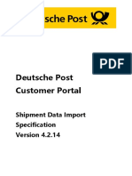 Deutsche Post Customer Portal - Shipment Data Import Specification PDF