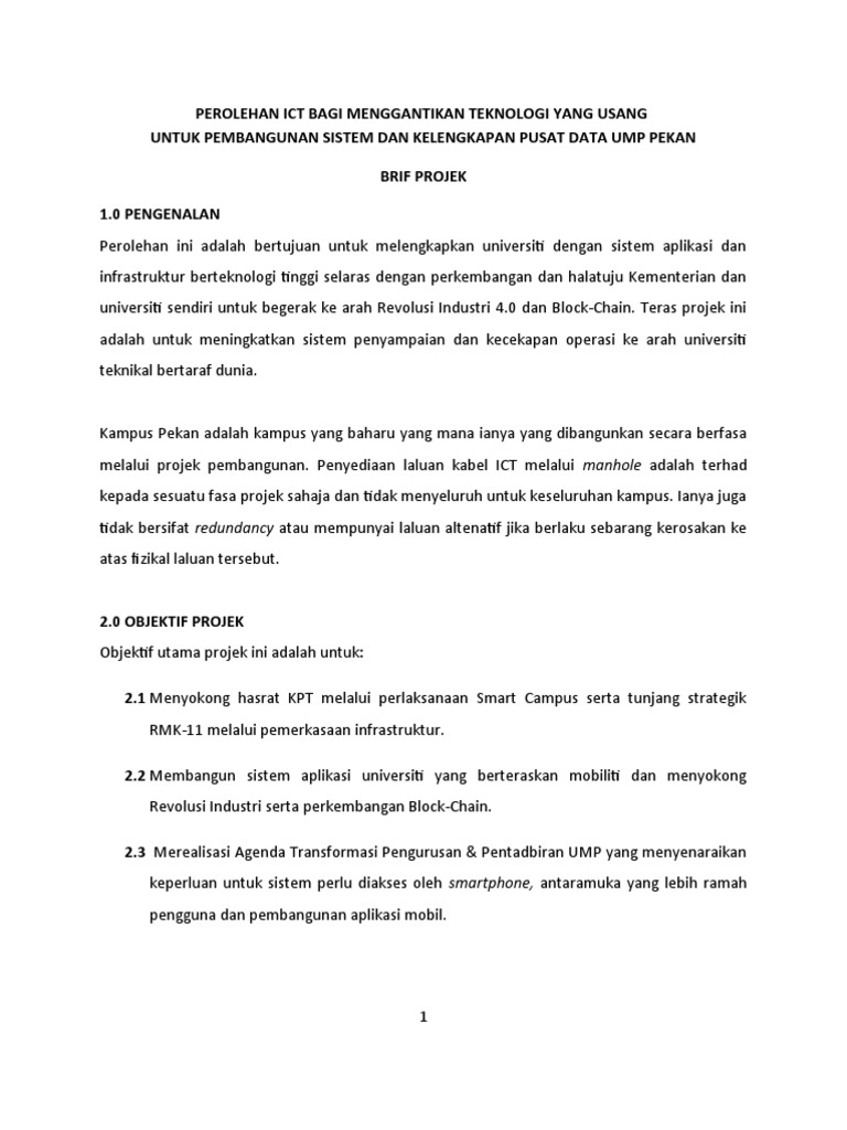 Perolehan ICT untuk Pusat Data UMP | PDF