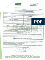 Certificado de Calibração Do Manômetro TAG M 001 PDF