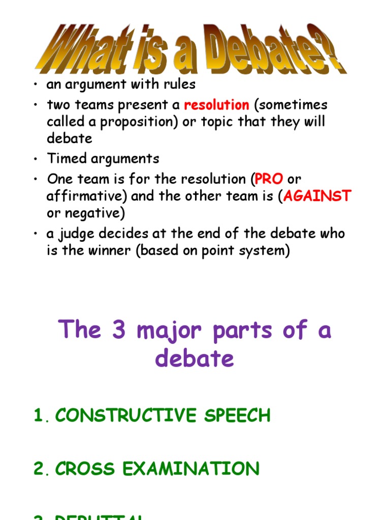 Components of a Debate Explained | PDF