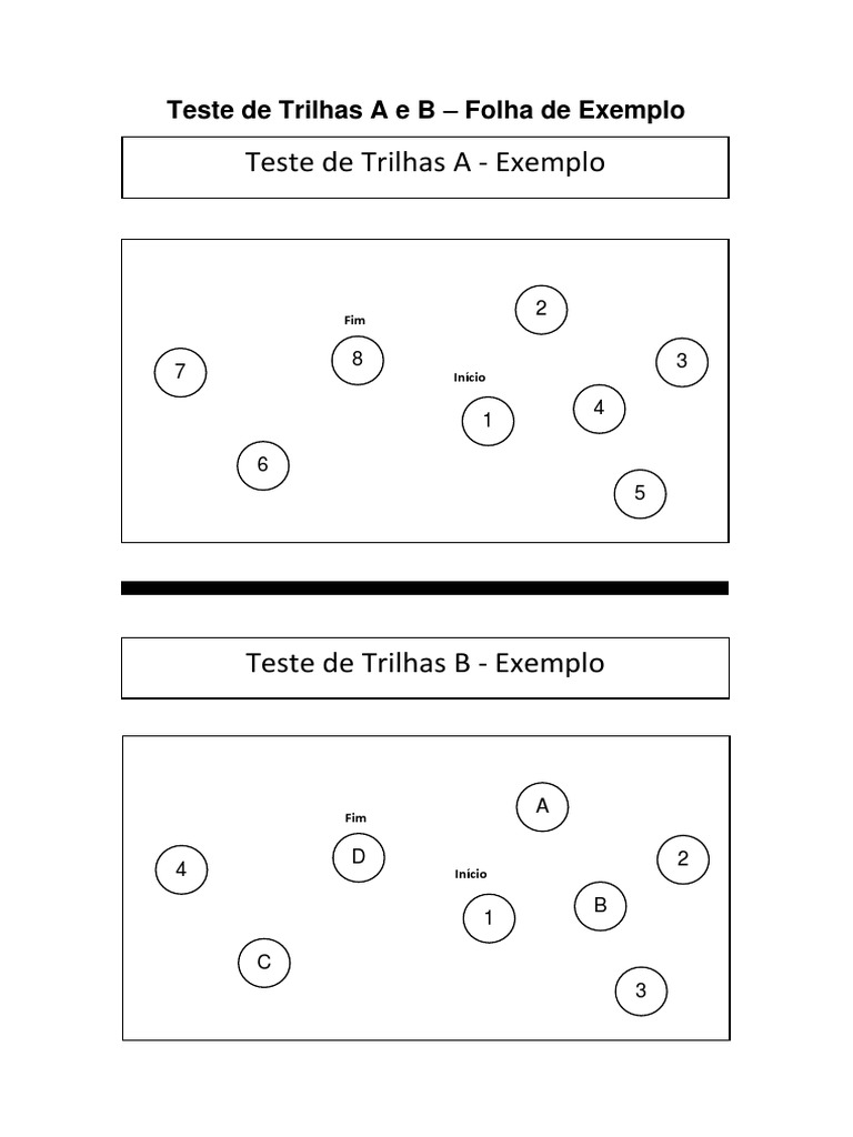 Teste trilhas A-B folha exemplo | PDF