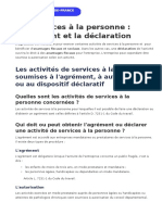 Les Services À La Personne - L'agrément Et La Déclaration PDF