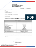 Pagamento de despesa pública para empresa de serviços