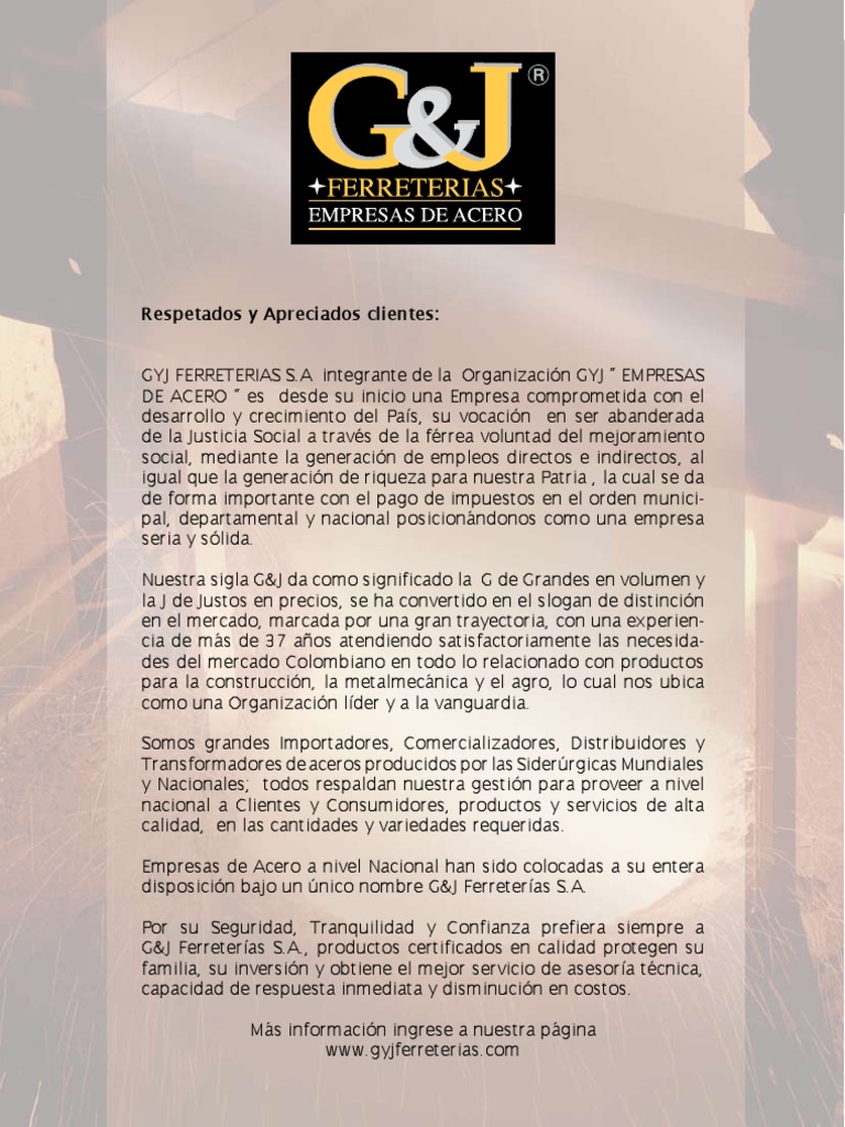 GYJ Ferreterías: Calidad y Compromiso | PDF