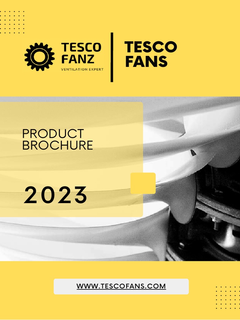 Power Saving Industrial Fan Solutions Tesco Fans 2023 Product Brochure