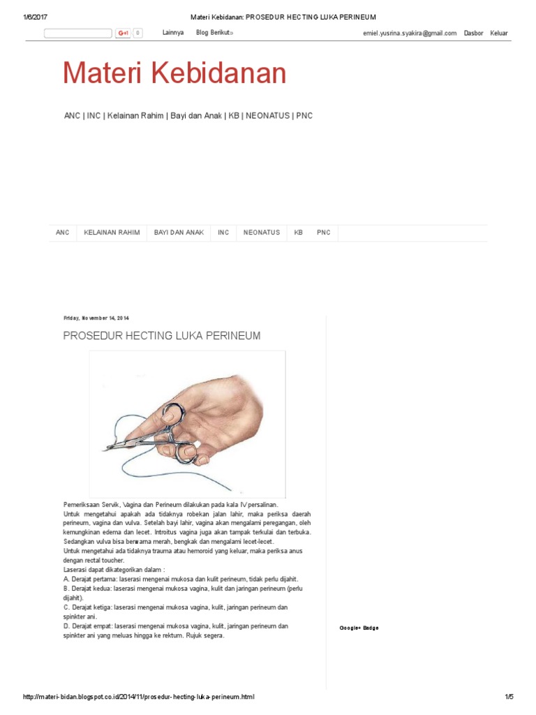 Prosedur Hecting Luka Perineum PDF PDF