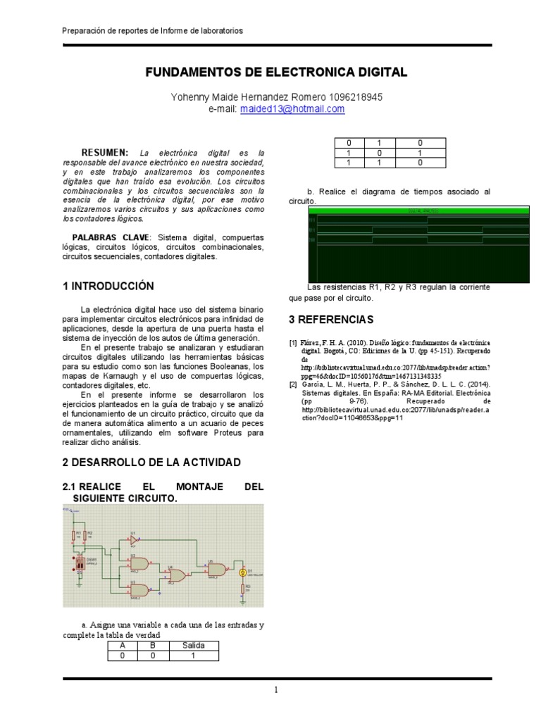 Practica 3 Fundamentos De Electronica Digital Pdf Electrónica Red