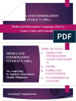 MIL 6. Media and Information Languages Part 1 Genre Codes and Conventions